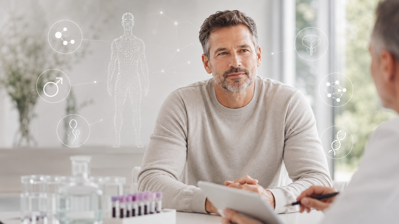 Health consultation with digital insights, men´s