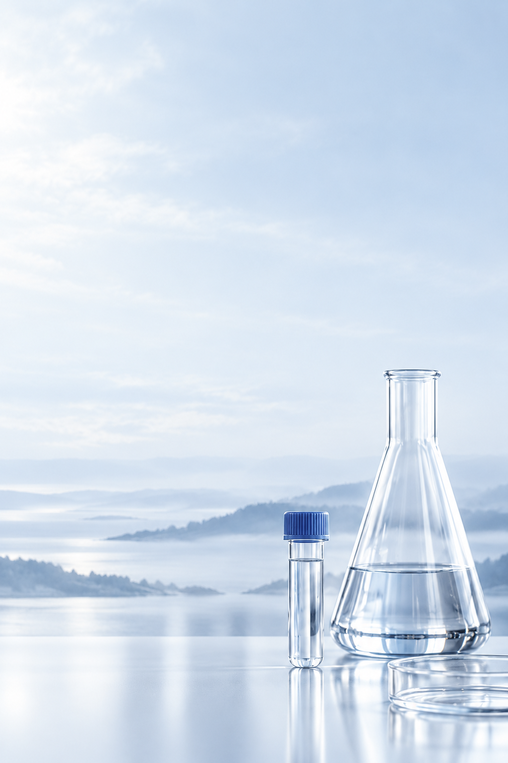 Ice-Blue Nordic Laboratory Still Life