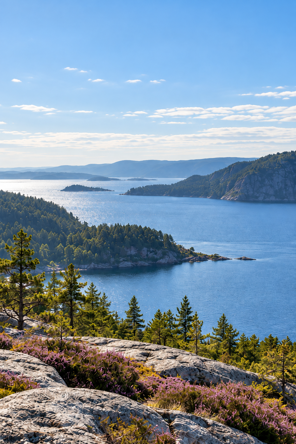 Tranquil Nordic Inlet Over Granite Heathlands
